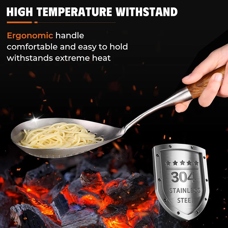 Stainless Steel Fine-Mesh Skimmer - Short Handle Scoop Strainer for Dumpling Soup, Stew & Cooking kitchen utensils