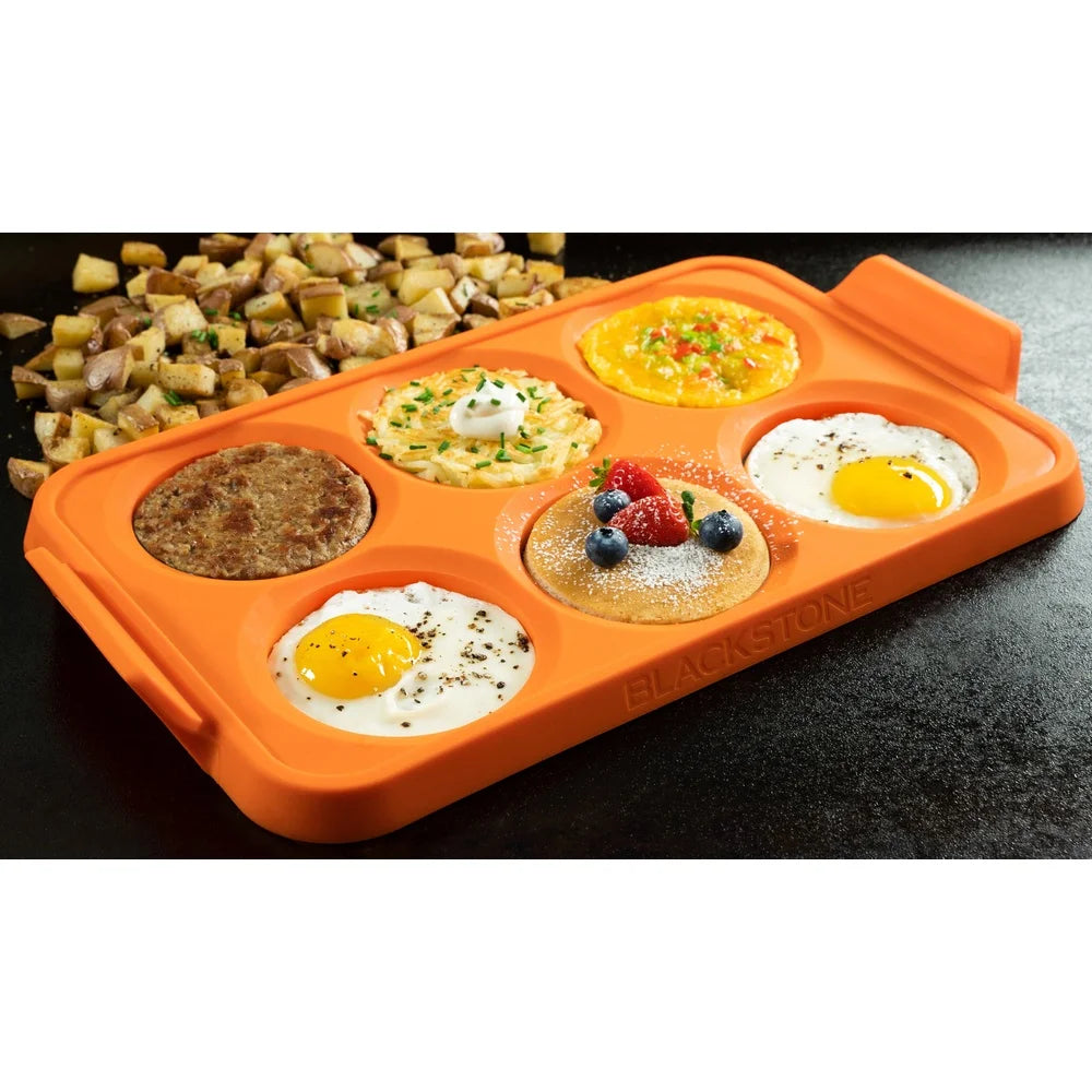 Silicone 6-Section Egg Mold Tray Dishwasher Safe Nonstick Cooking Tool Pancakes Sausage Omelets Breakfast Family Meals