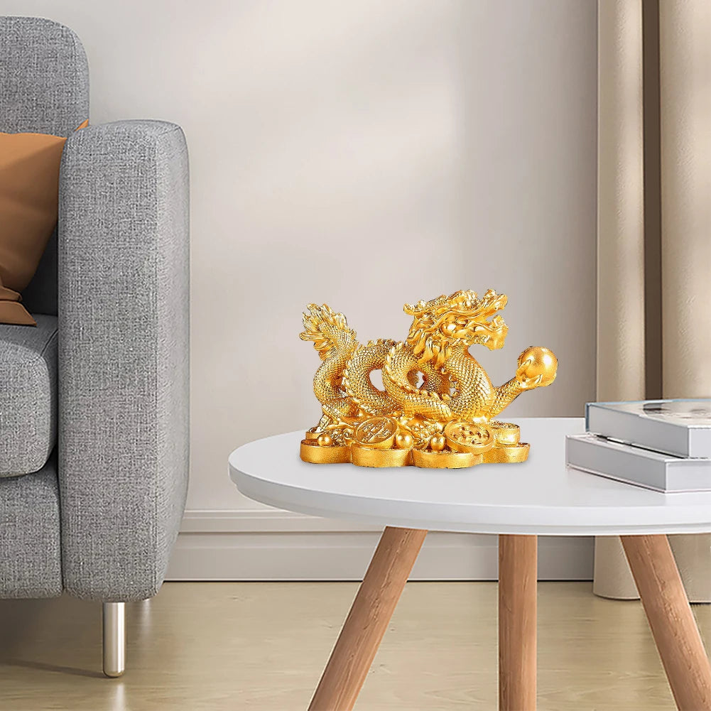 2024 Feng Shui Dragon Statue for Wealth and Good Luck Exceptional Dragon Statuette for Home and Office Decoration