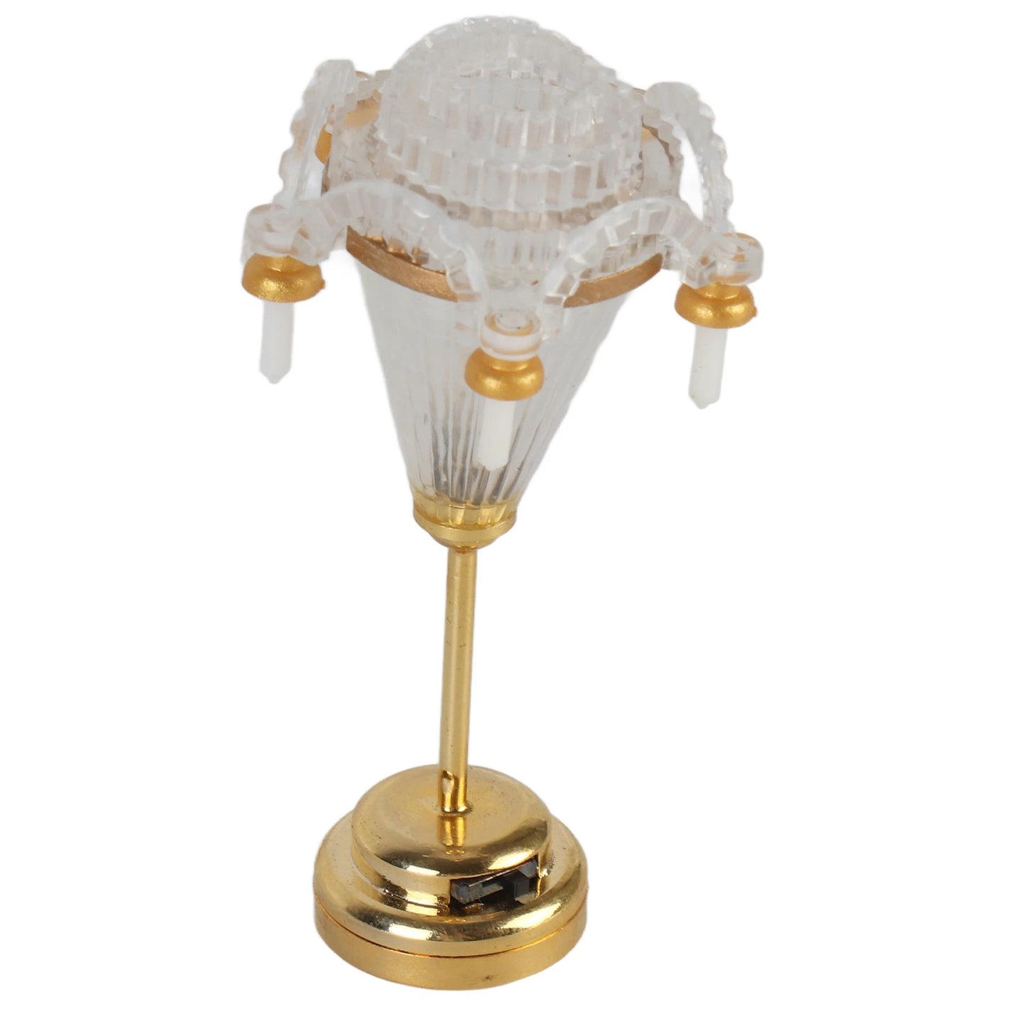 【New】Miniature Chandelier 1/12 Scaled Vivid Decorative Ceiling Lamp with 5 LED Candle for Dollhouse LED Miniature Chandelier