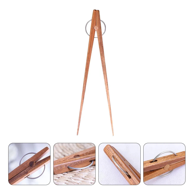 Food Clip Kitchen Tongs Things for Kitchens Cooking Clamp Tweezers Utensils Household Toasters Wooden