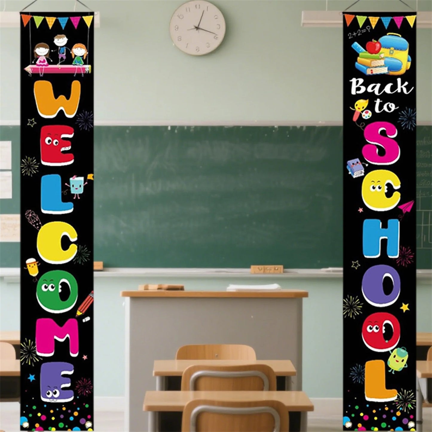 Rustic Back to School Wooden Sign with Hanging Rope for Classroom Front Door Decorations and Teacher Gifts