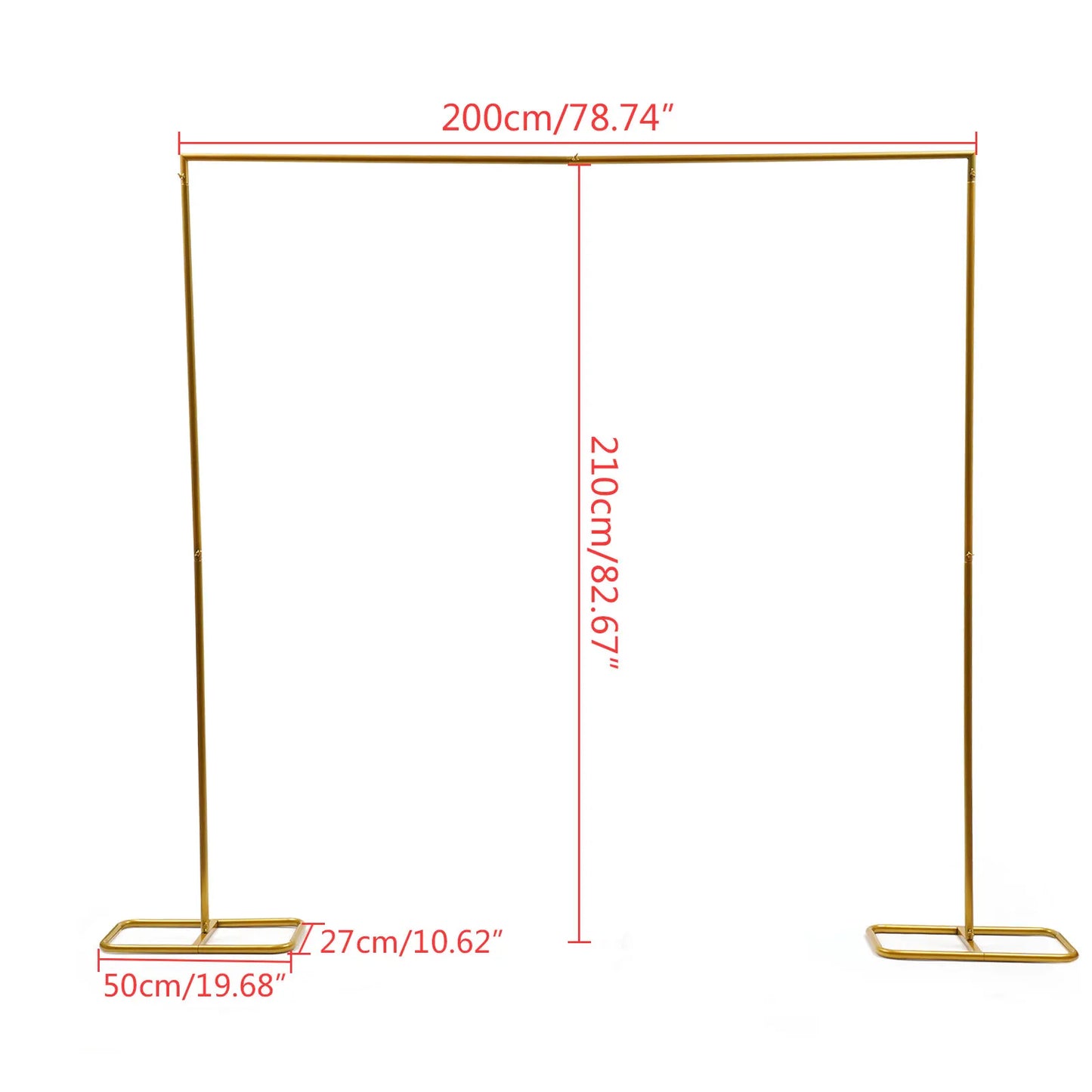 Gold Wedding Decoration Arch Door Square Metal Flower Rack with Bases Background Decorative Frame Party Wedding Supplies