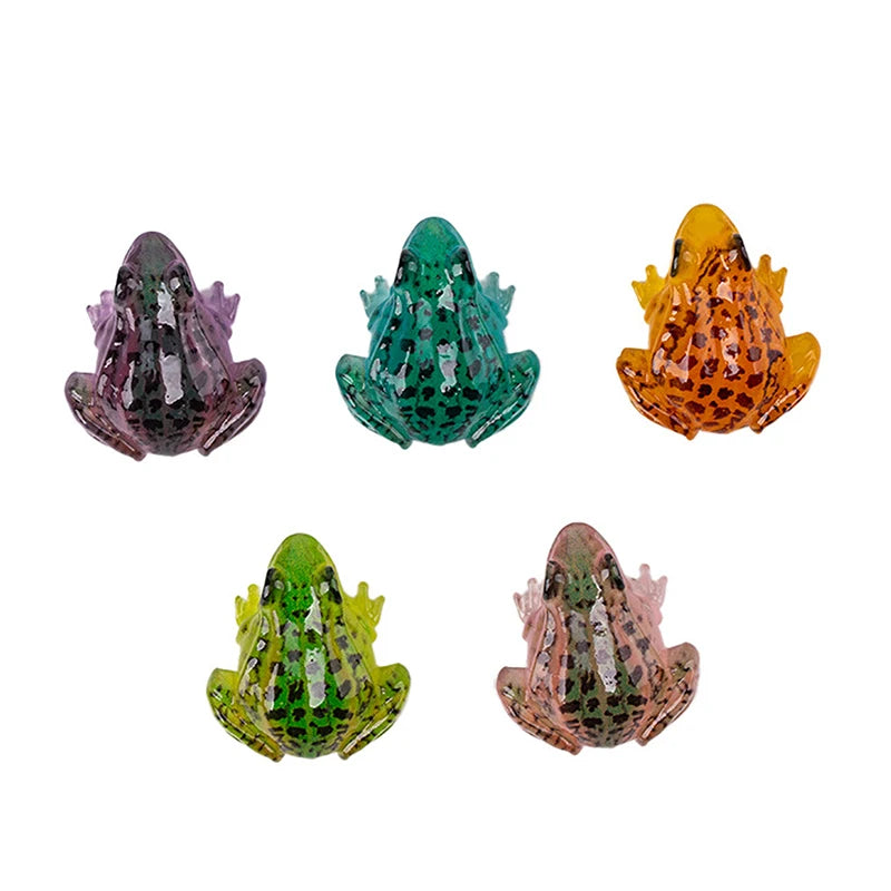 5pcs/lot Luminous Frog Figurines Landscape Gifts Resin Miniature Frogs Glow At Dark Garden Statue Fairy Lawn Ornament Decoration