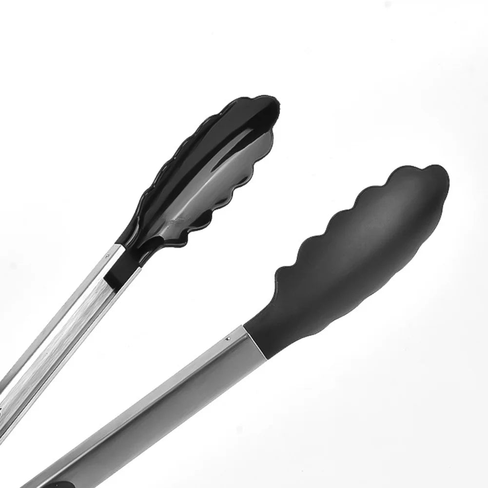 BBQ Grilling Tong Stainless Steel Anti-scalding Bread Food Clip Salad Bread Serving Non-Stick Tool for Kitchen Barbecue