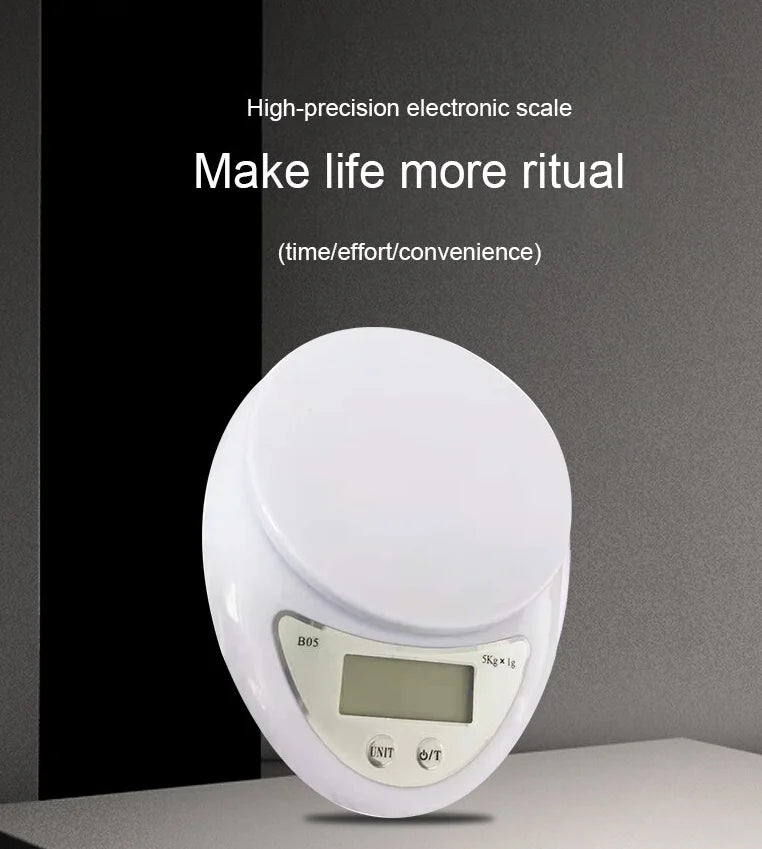 1pc 5kg Portable Digital Scale Scales Food Balance Measuring Weight Kitchen LED Electronic Scales