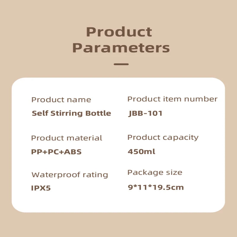 White 500ml USB-Powered Self-Stirring Mug with Lithium-Ion Battery for Fitness Drinks & Protein Shakes Kitchen Appliance