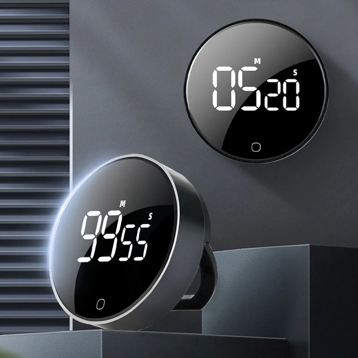 LED Digital Electronic Timer USB Rechargeable Magnetic Shower Study Stopwatch 3-Level Volume Back Bracket Design Kitchen Tools