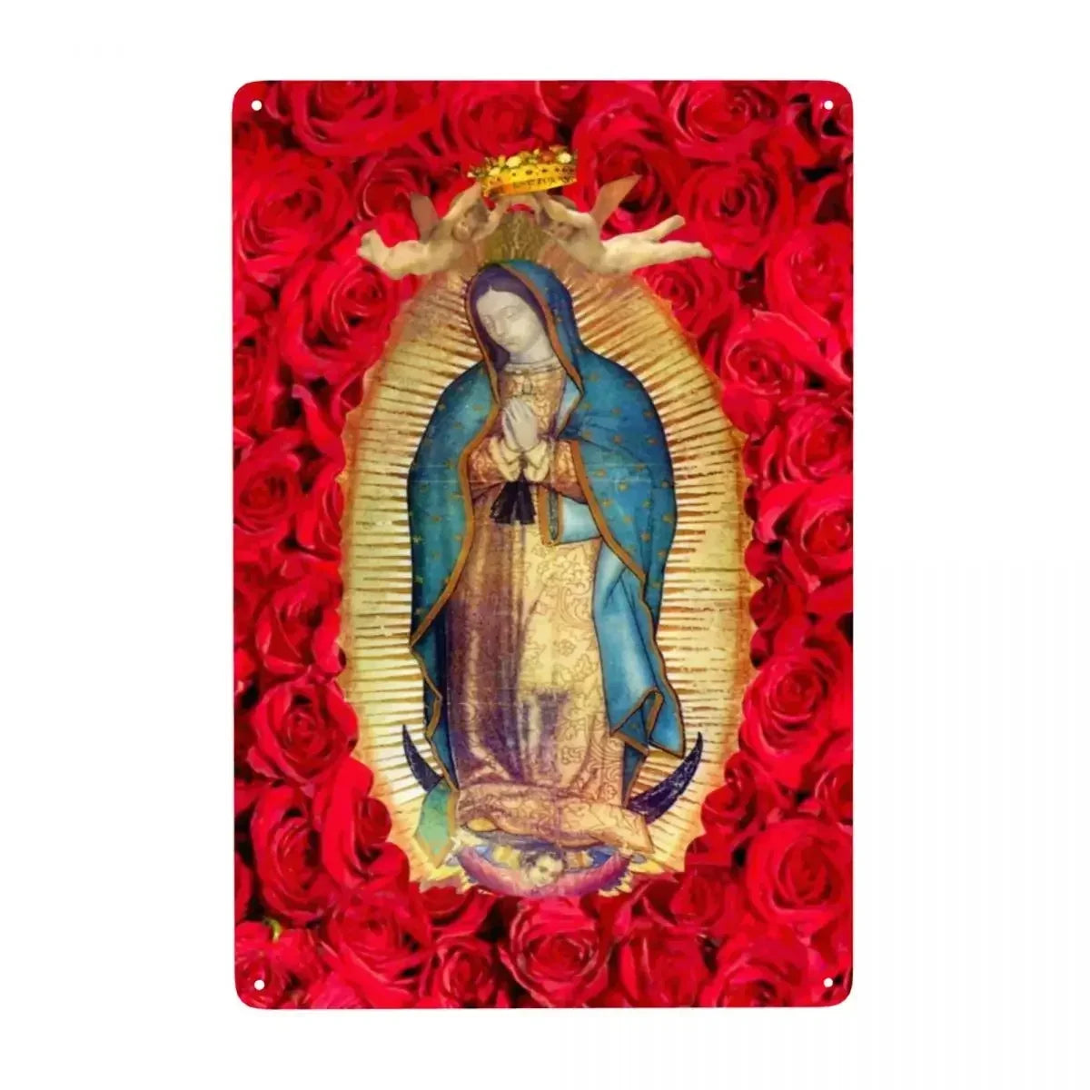 Retro Virgin Mary Of Guadalupe Metal Tin Sign - Custom Mexico Catholic Saint Plaque, Pub Cafe Yard Home Decor