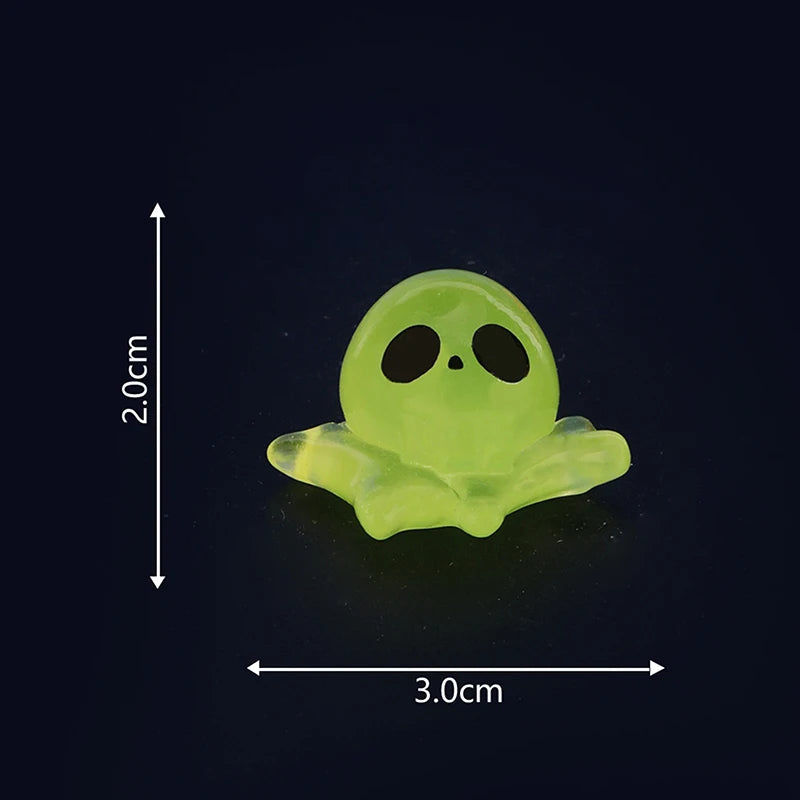 Cartoon Noctilucent Halloween Pumpkin Ghost Small Ornaments Creative Resin Crafts Creative Model DIY Home Decoration Accessories