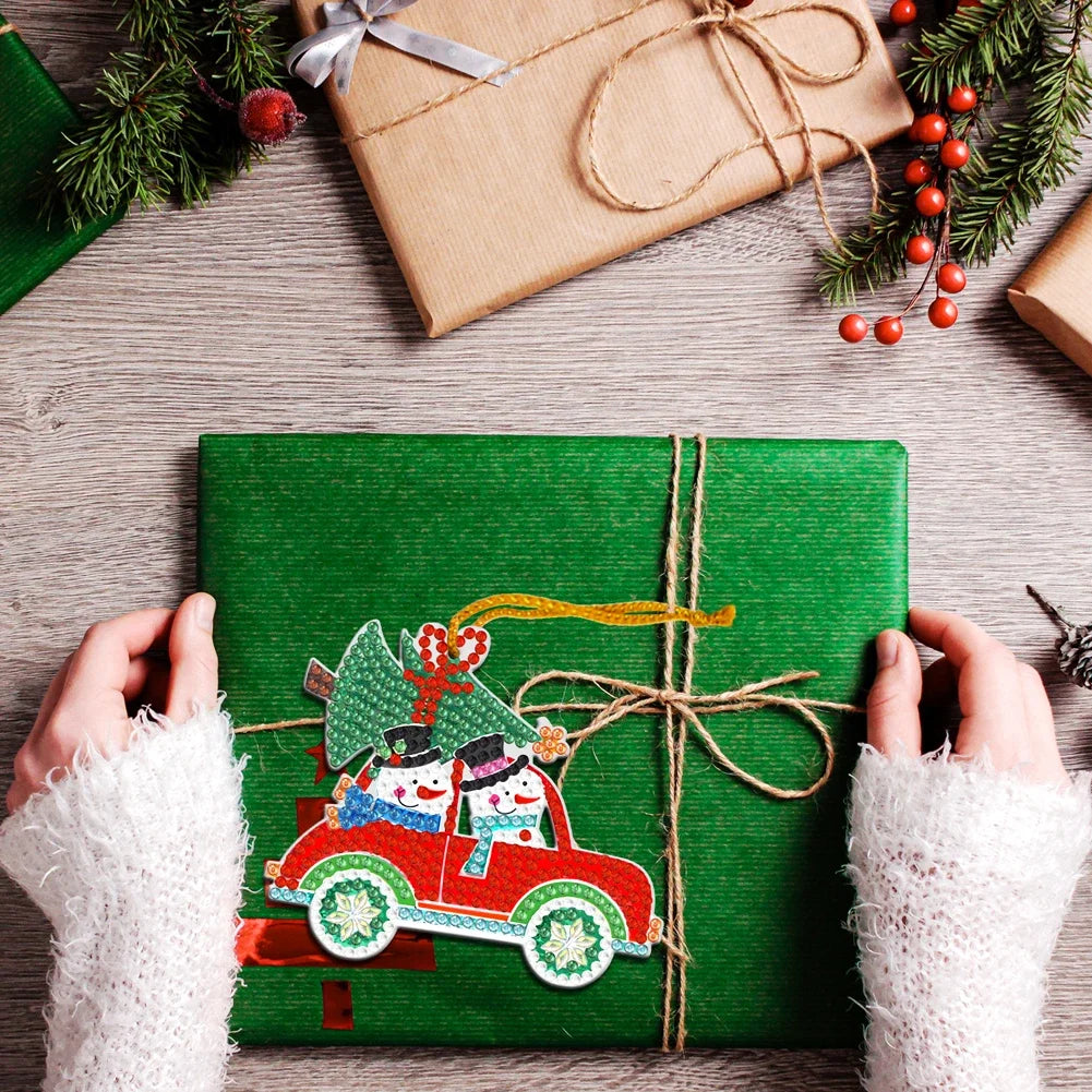 5/10Pcs/set Christmas Decor Diamond Painting Pendant Special-shaped Drill 5D DIY Hanging Ornament Spot Drill Cartoon Single Side
