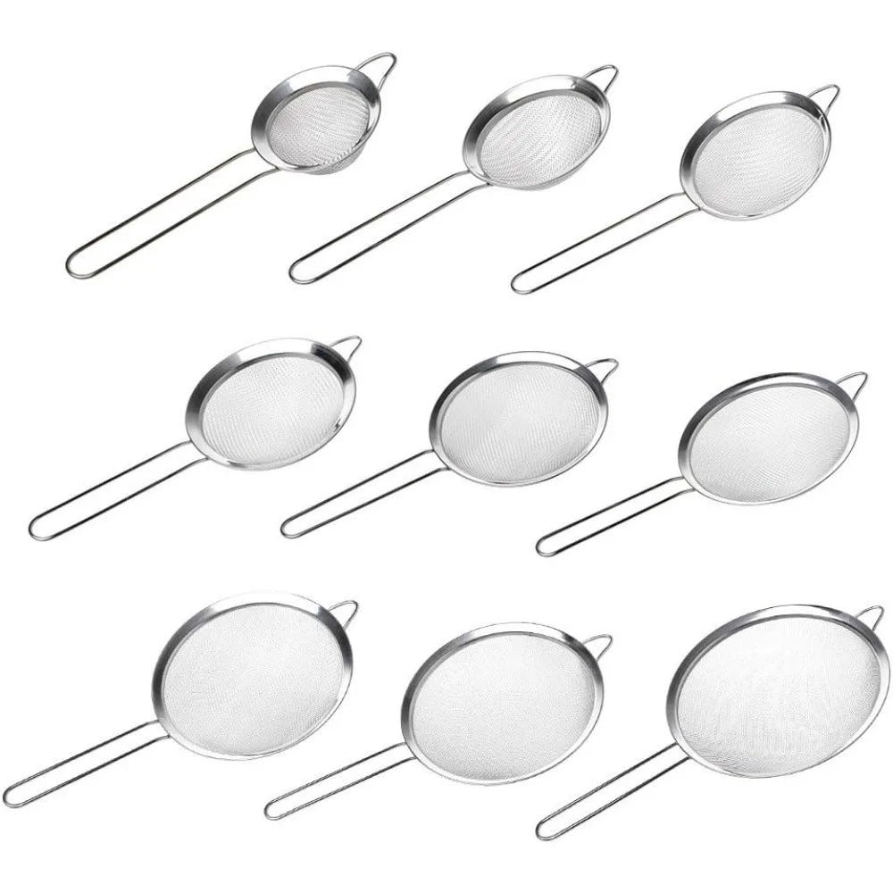 201Stainless Steel Flour Strainer Meshs Colander Kitchen Colander Sieves Cooking Tool For Kitchen Sifting And Filtering