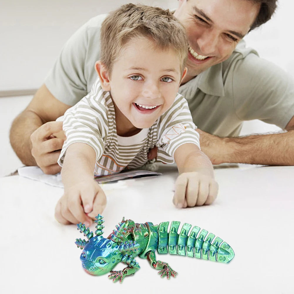 Articulated Mechanical Axolotl Figurine Collectible Axolotl Fidget Toy Executive Desk Toy for Stress Relief Home Decor