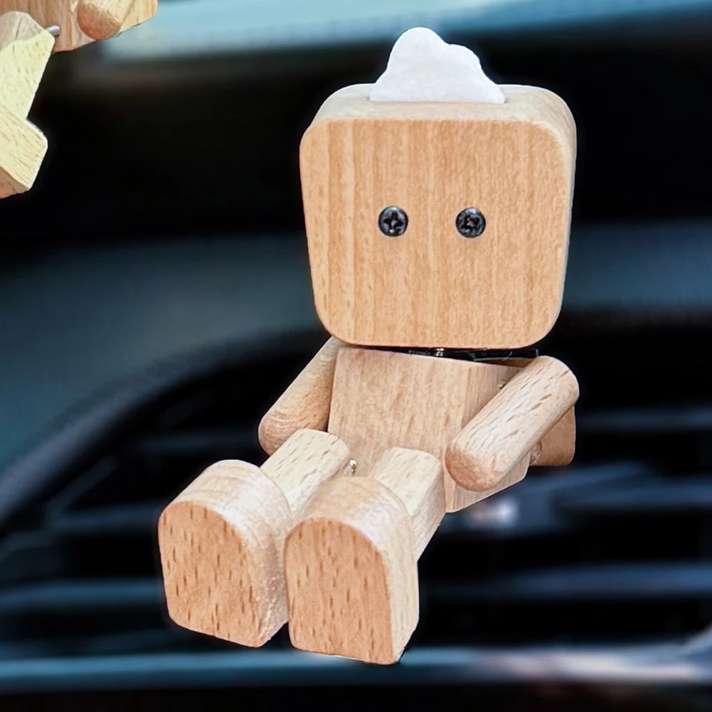 Handmade Shaking Feet Doll Funny Wood Desktop Decor Creative Wooden Man Figurine Handcrafted Statue for Car Dashboard Decor