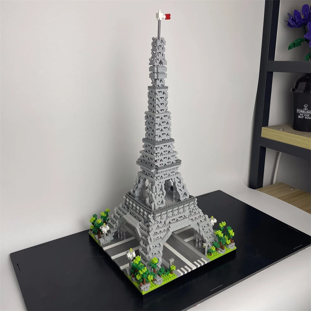 Eiffel Tower Paris Architectural Micro Mini Model Building Blocks Toy : Enhance Your Office Decor, Boost Hand Skills Gift