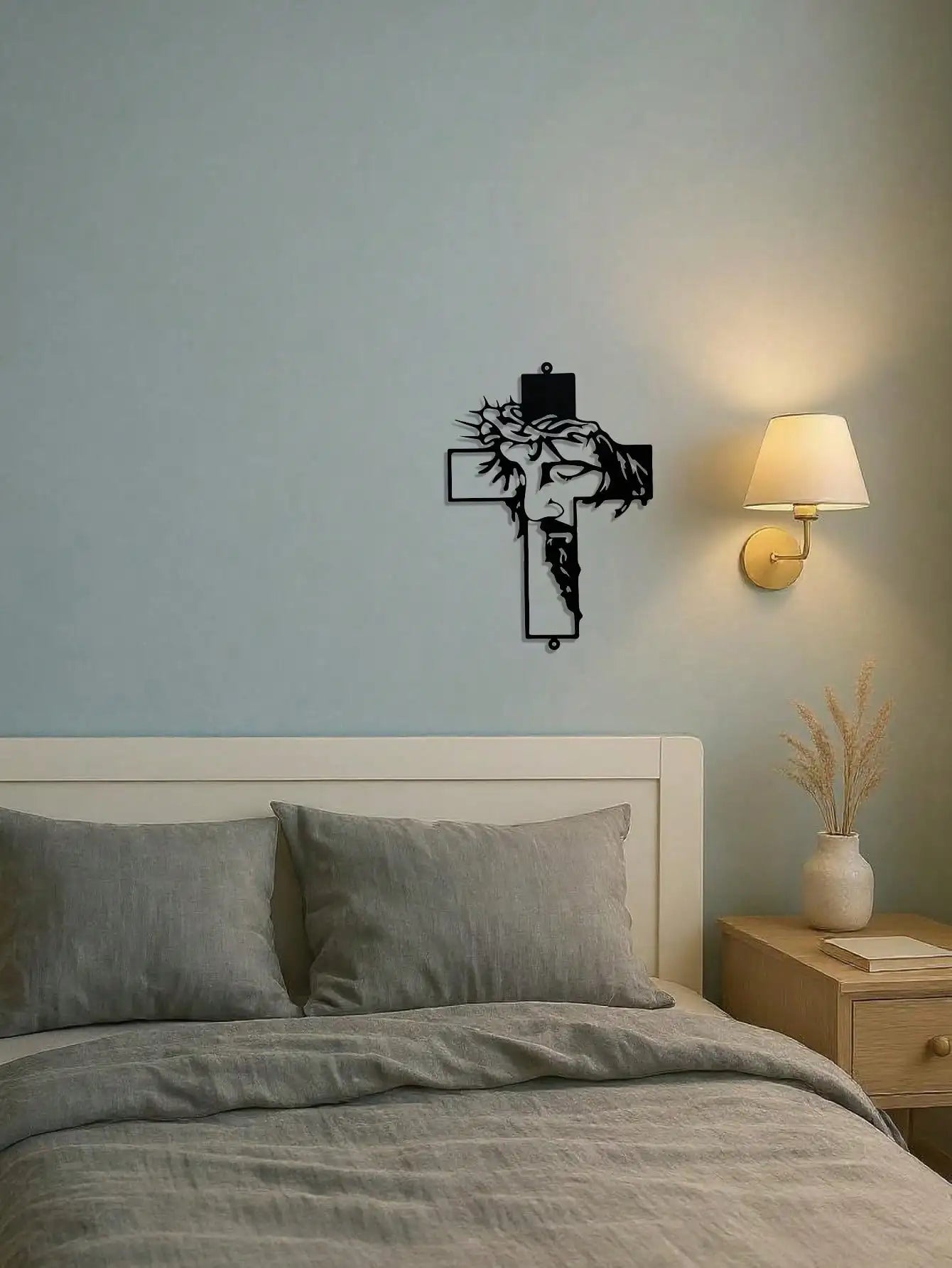 Premium 11.8Inch Jesus Metal Cross Wall Hanging–Rustic Christian Home Decor for Indoor&Outdoor Walls,Faith-Based Art for Bedroom