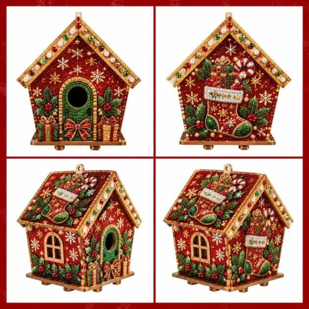 DIY 3D Christmas Painting Gingerbread Wooden House Holiday Craft Kit