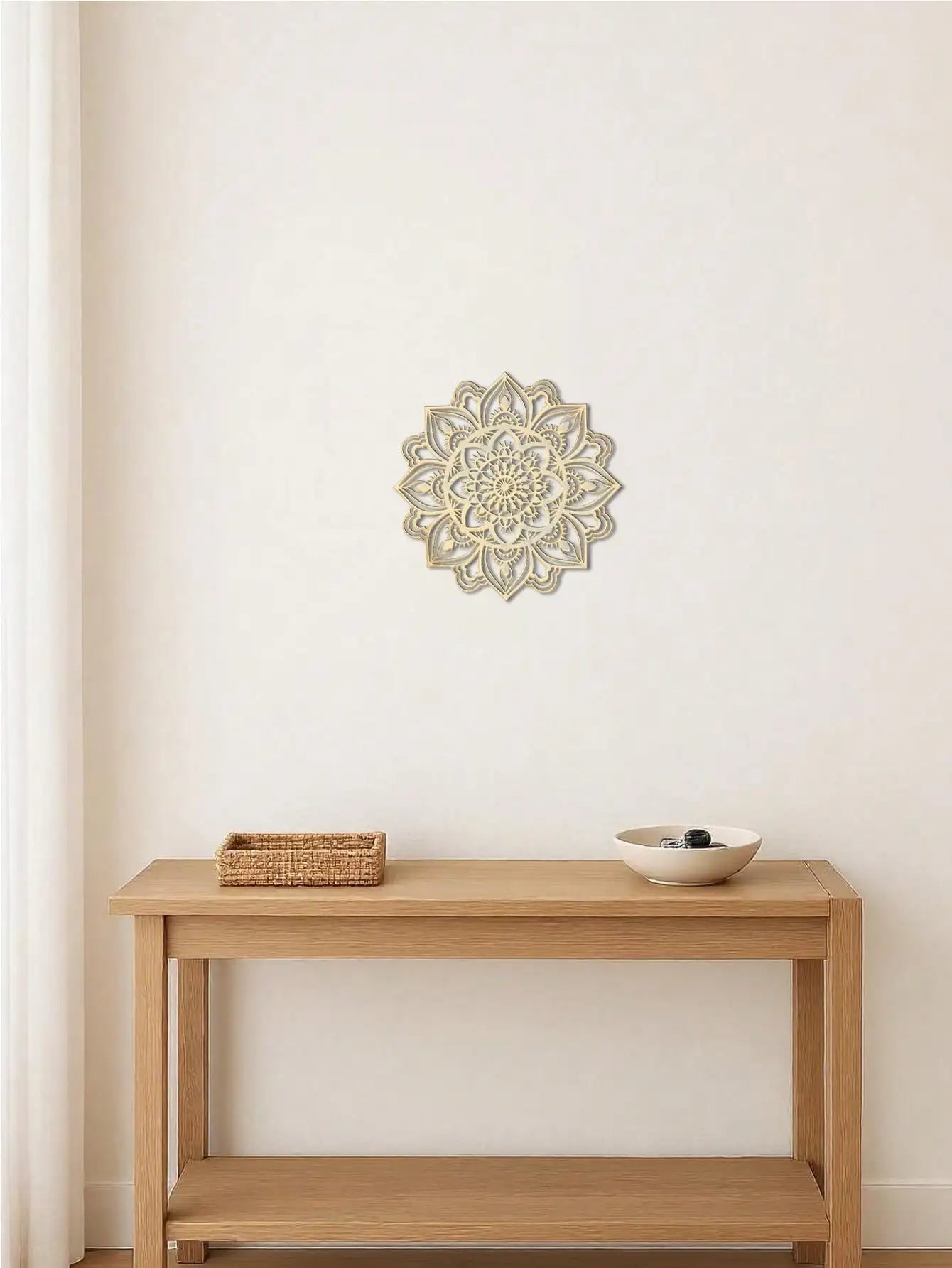 Gold Metal Wall Art Decor – Intricate Mandala Design: Versatile Hanging for Bedroom, Living Room, Study, Office & More