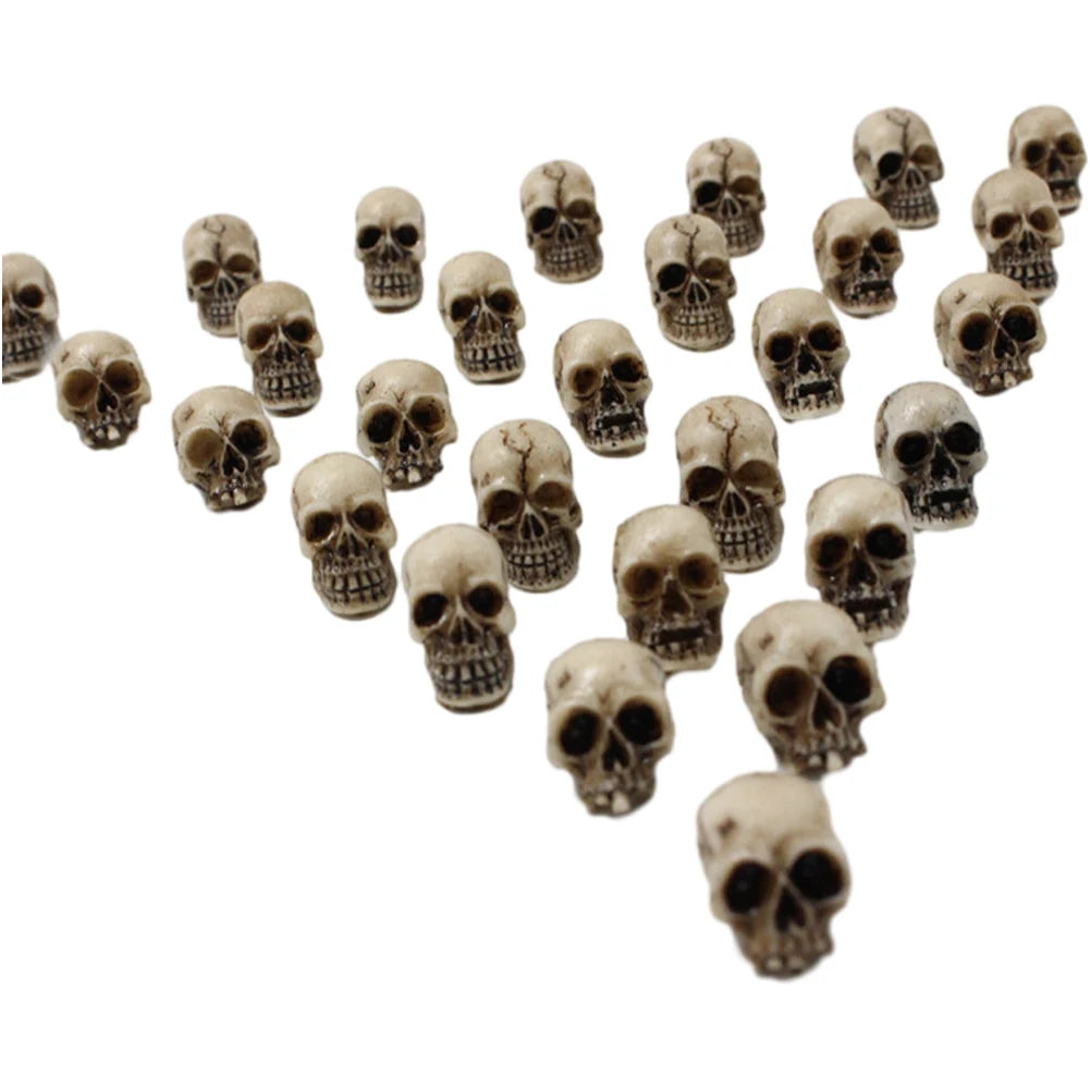 20Pcs Decorative Skeleton Model Collectable Halloween Miniature Skulls Heads Festival Theme Landscape Garden Potted Plant Decor