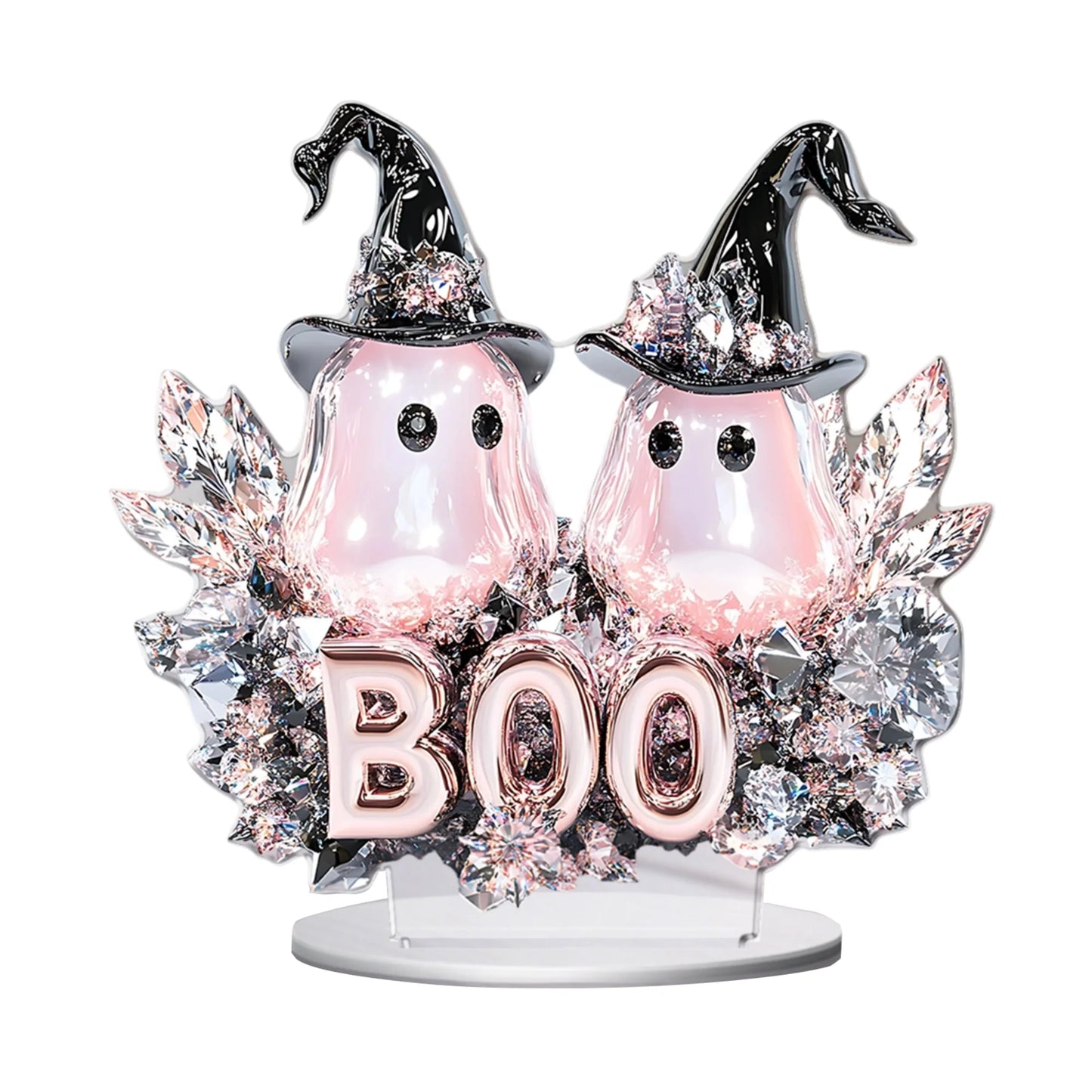 Halloween Party Decorations Spooky Acrylic Crystal Pumpkin 2D Flat Statue Ornament Table Centerpiece for Home Décor