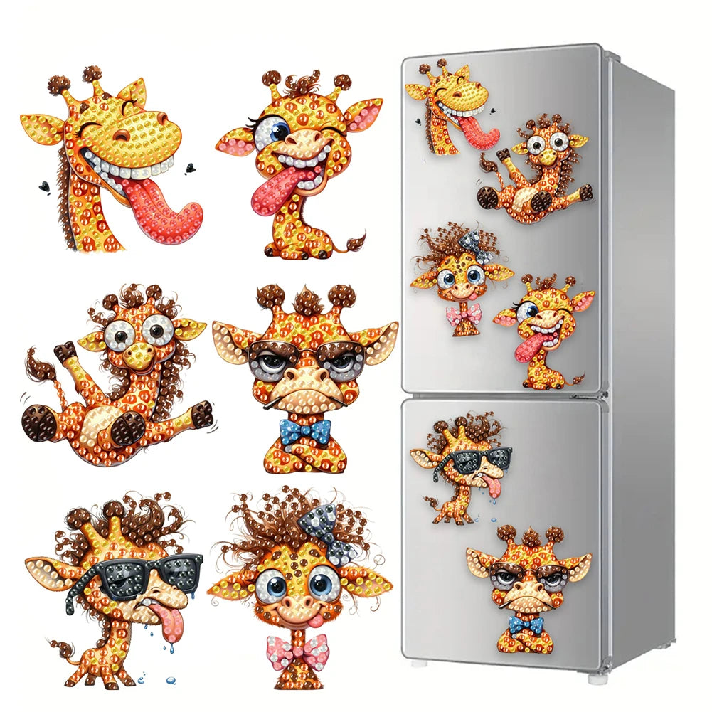 6Pcs Acrylic Beach Diamond Painting Refrigerator Magnet Diamond Painting Fridge Magnet DIY Fridge Stickers for Car Mailbox Decor