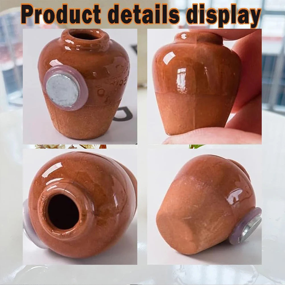 8/6/5Pcs Cute Refrigerator Magnets Ceramic Vase 3D Fridge Stickers Kitchen Office Refrigerator Decoration Kitchen Decoration