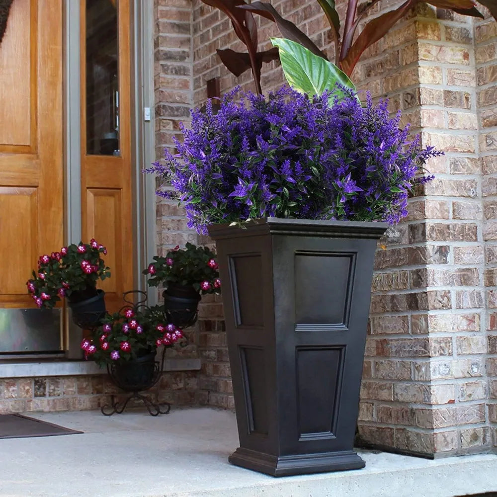 Artificial Greenery Lavender Fake Shrubs Flowers 8 Bundles UV Resistant Hanging Planter Flora Fence Indoor Outside Decor Weddin