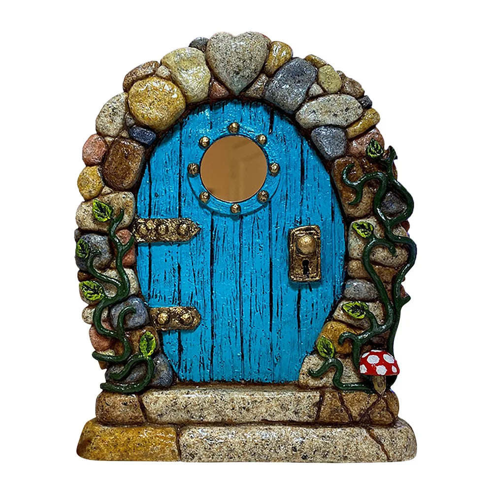 Miniature Fairy Door Wooden Elf Door Ornament Creative Dollhouse Fairy Door for Trees Garden Decor