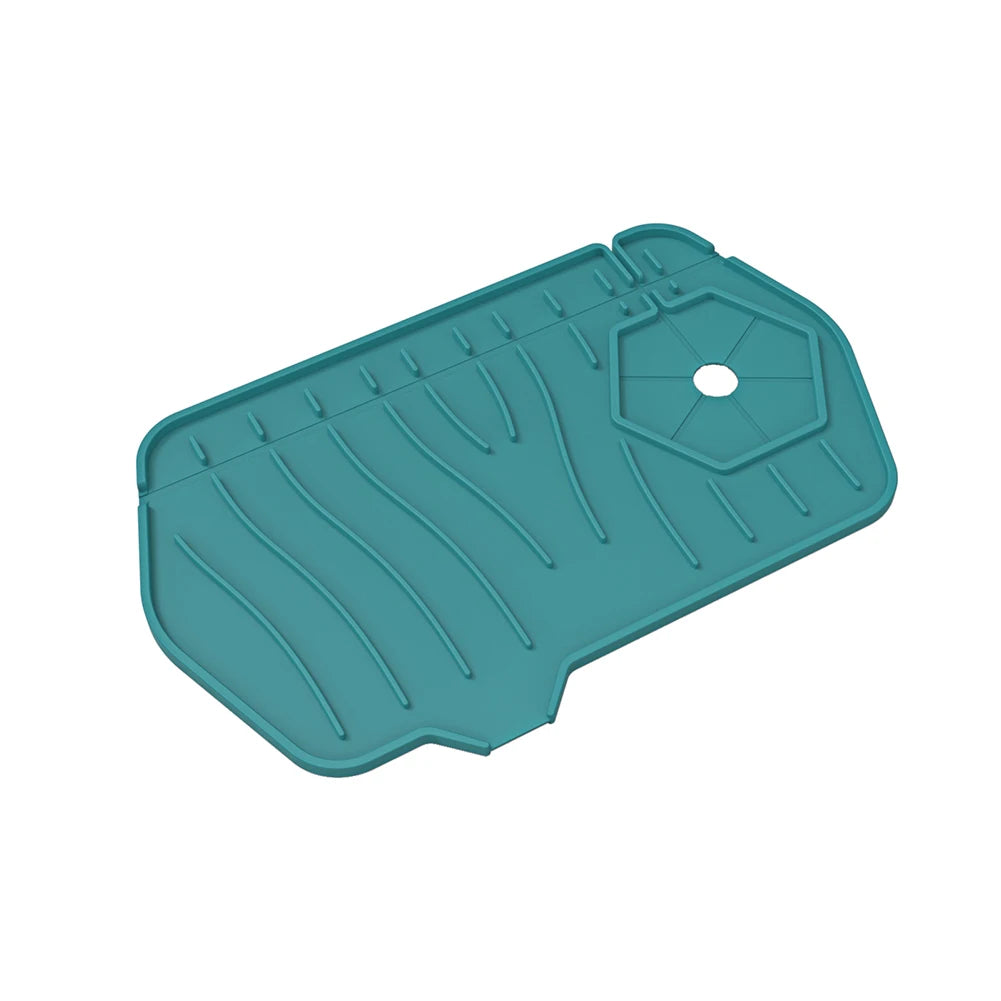 Silicone Drain Pad Countertop Protector Water Splash Catcher Mats Double-sided Faucet Splash Guard Tray Bathroom Kitchen Gadgets