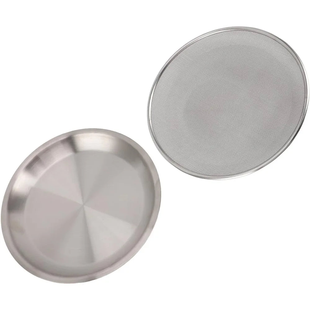 304 Stainless Steel Colander Bowl Set Large Capacity Versatile Stainless Steel Colander Bowl for Home Kitchen (Fine Mesh Disk, D