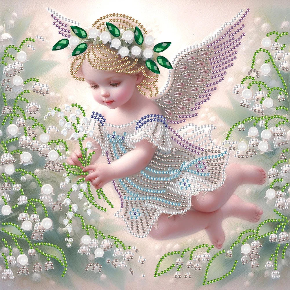 5D DIY Partial Special Shaped Drill Diamond Painting Kit Angel Child Decoration