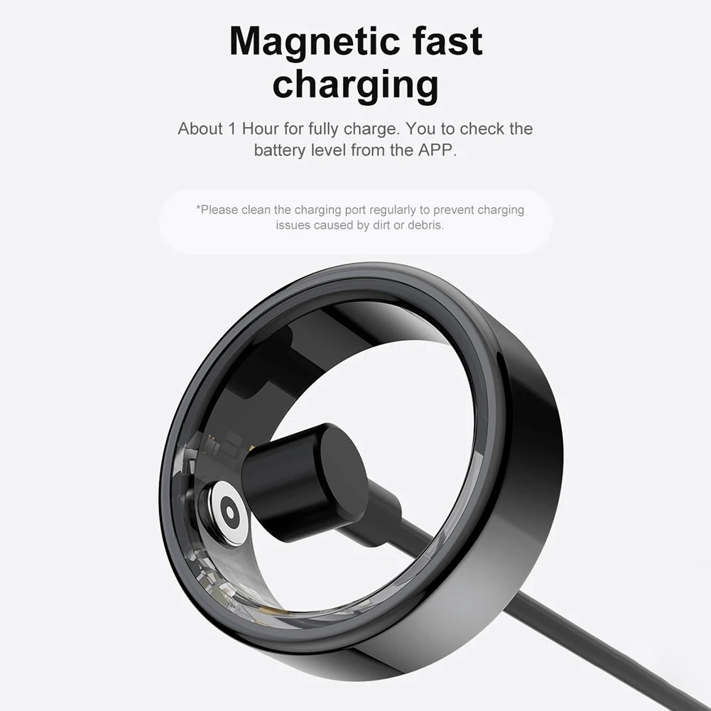 R02 Smart Ring Fitness Tracker Ring 5.0 Bluetooth-Compatible Blood Oxygen Tracker IP68 & 5ATM Waterproof for Android for IOS