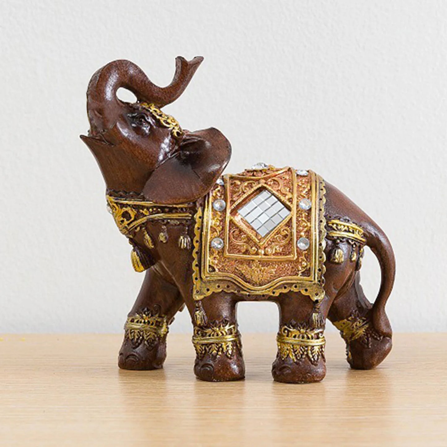 Lucky Elephant Decoration Statue Resin Elephant Ornaments for Living Room Bedroom Decor