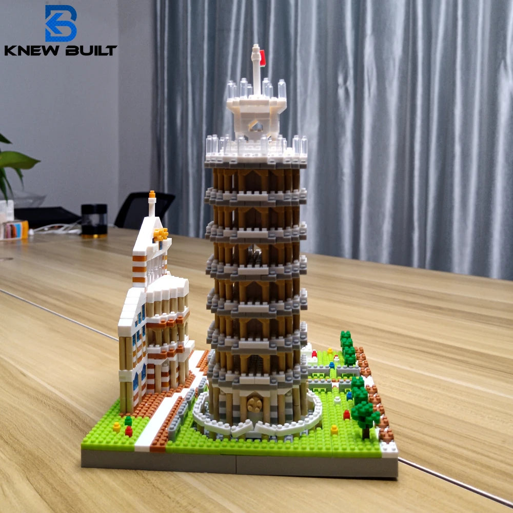 Leaning Tower of Pisa Micro Mini Building Blocks Toys-Cubicle and Home Décor,Historical Enthusiasts'Collectible,Educational