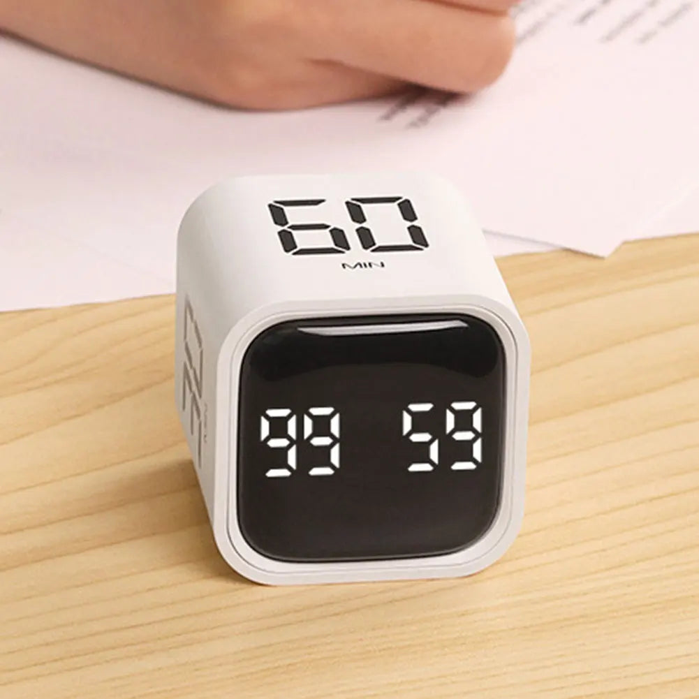 Productivity Cube Timer Mute Vibrate and Adjustable Sound Alert Mini Digital Timer Countdown Timer for Tasks Work Study Kitchen