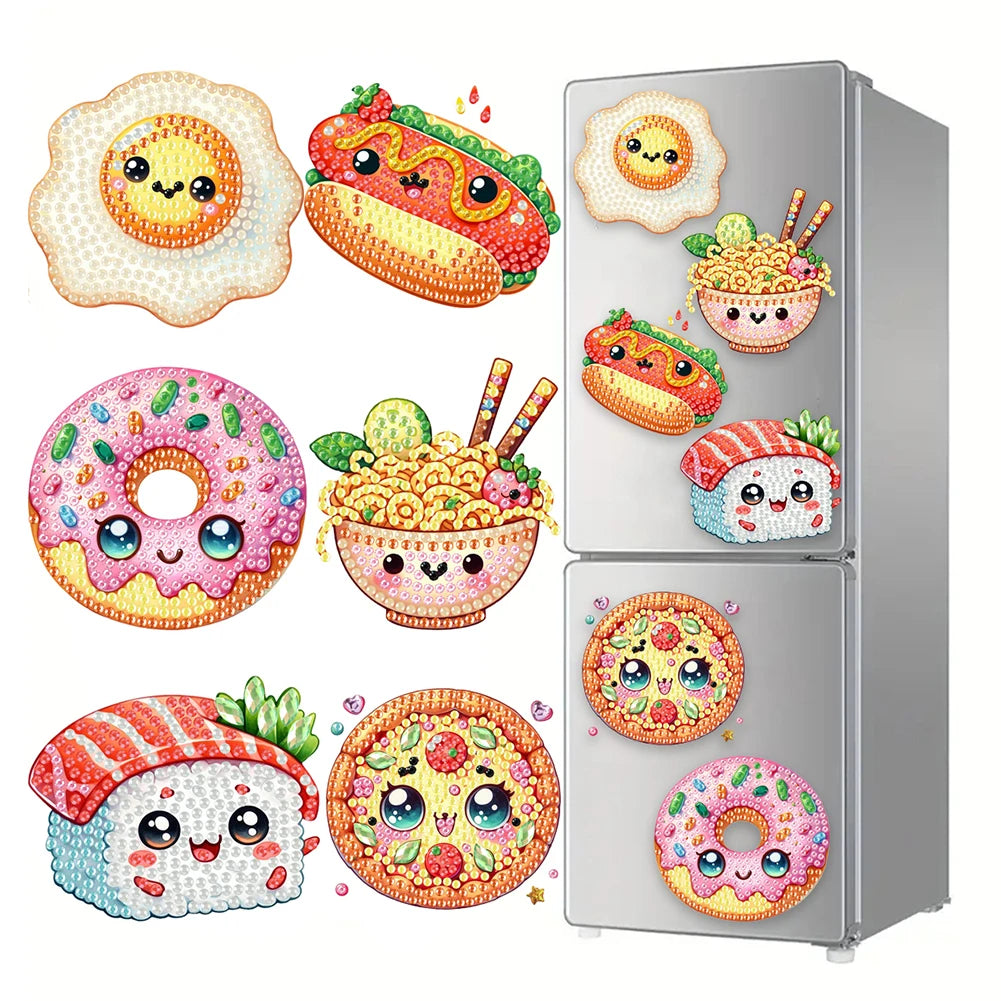 6Pcs Acrylic Beach Diamond Painting Refrigerator Magnet Diamond Painting Fridge Magnet DIY Fridge Stickers for Car Mailbox Decor