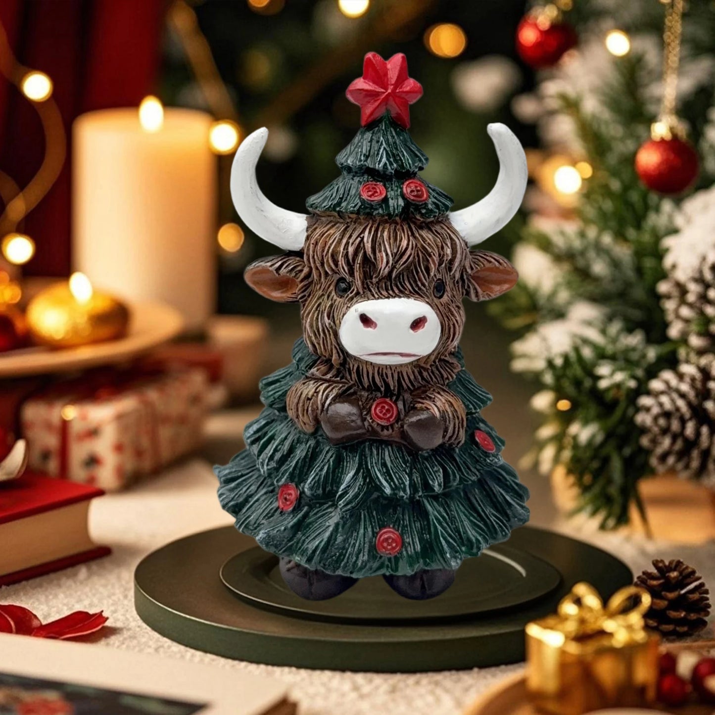 Christmas Reindeer Figurine Holiday Decor Elk Statue Ornament for Home Office Tabletop Decoration Gift 2021