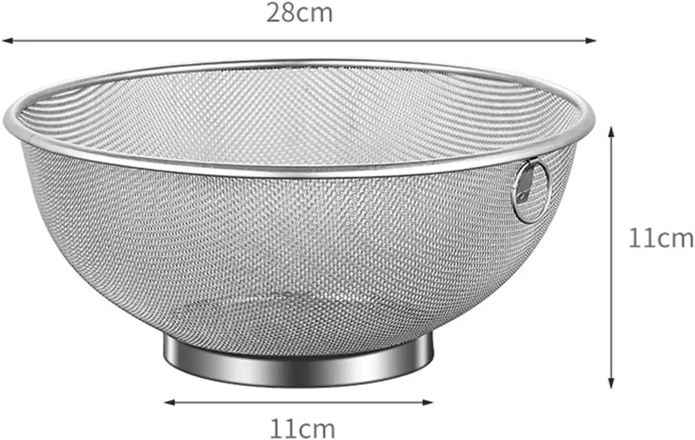 Metal Colander Bowl Drainer Large Kitchen Accessories Vegetable Stand Holder Storage Basket Fine Mesh Colander for Office Fruits