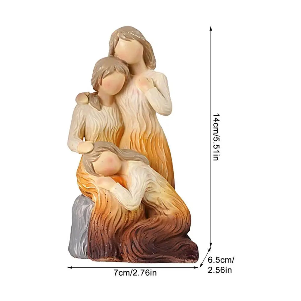 Nordic Angel Love Family Resin Figure Figurine Ornaments Family Happy Time Home Decor Crafts Statue Mother's Day Birthday Gifts