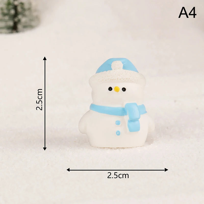 1Pc Mini Christmas Decoration Elk Christmas Figurines Fairy Garden Decor Snow Landscape Model Ornaments Resin Miniatures