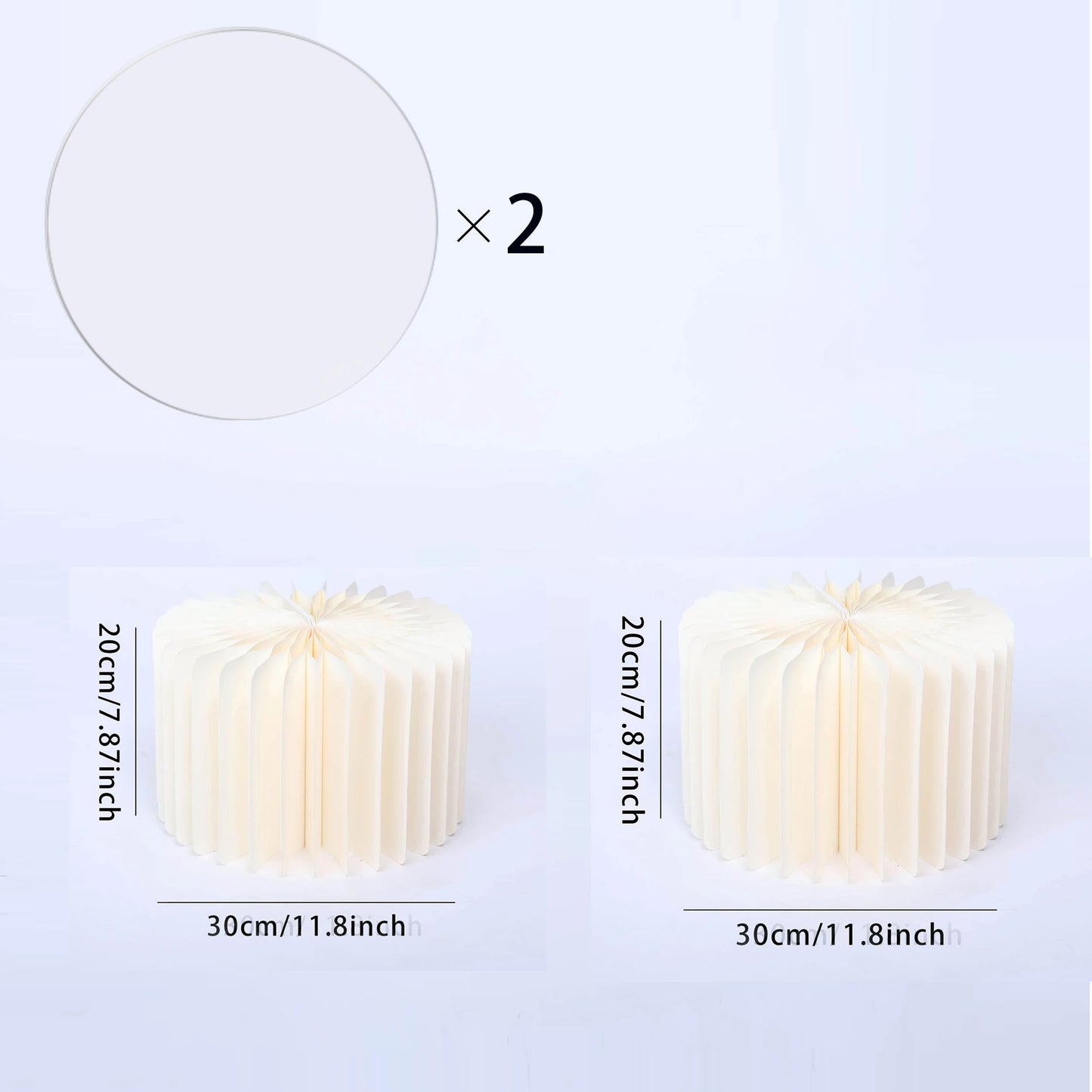 2 cylindrical flower stands, foldable PVC paper pillar display stand wedding center stand,suitable for birthday party decoration