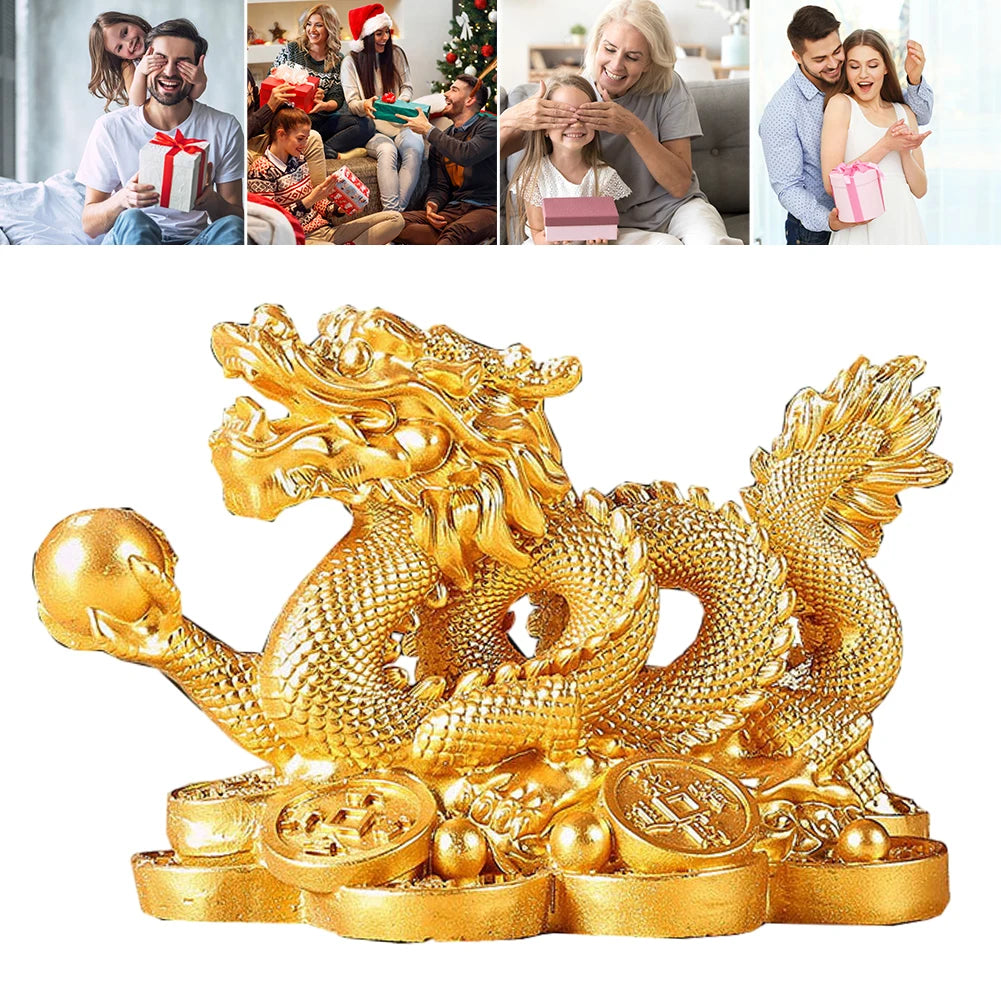 2024 Feng Shui Dragon Statue for Wealth and Good Luck Exceptional Dragon Statuette for Home and Office Decoration