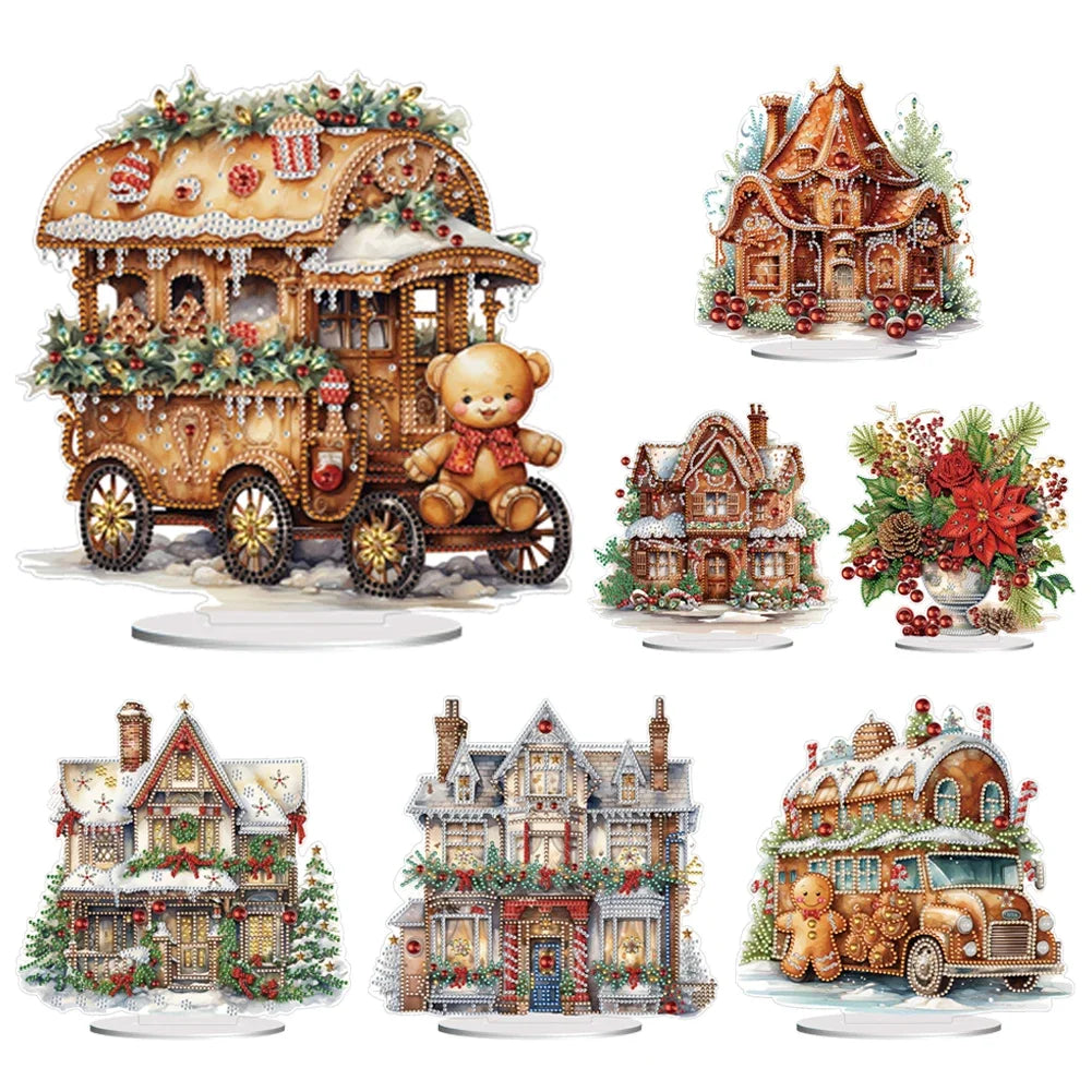 Special Shape Diamond Painting Table Decor Diamond Art Table Decor Christmas Crystal Painting Desktop Kit Gift for Christmas
