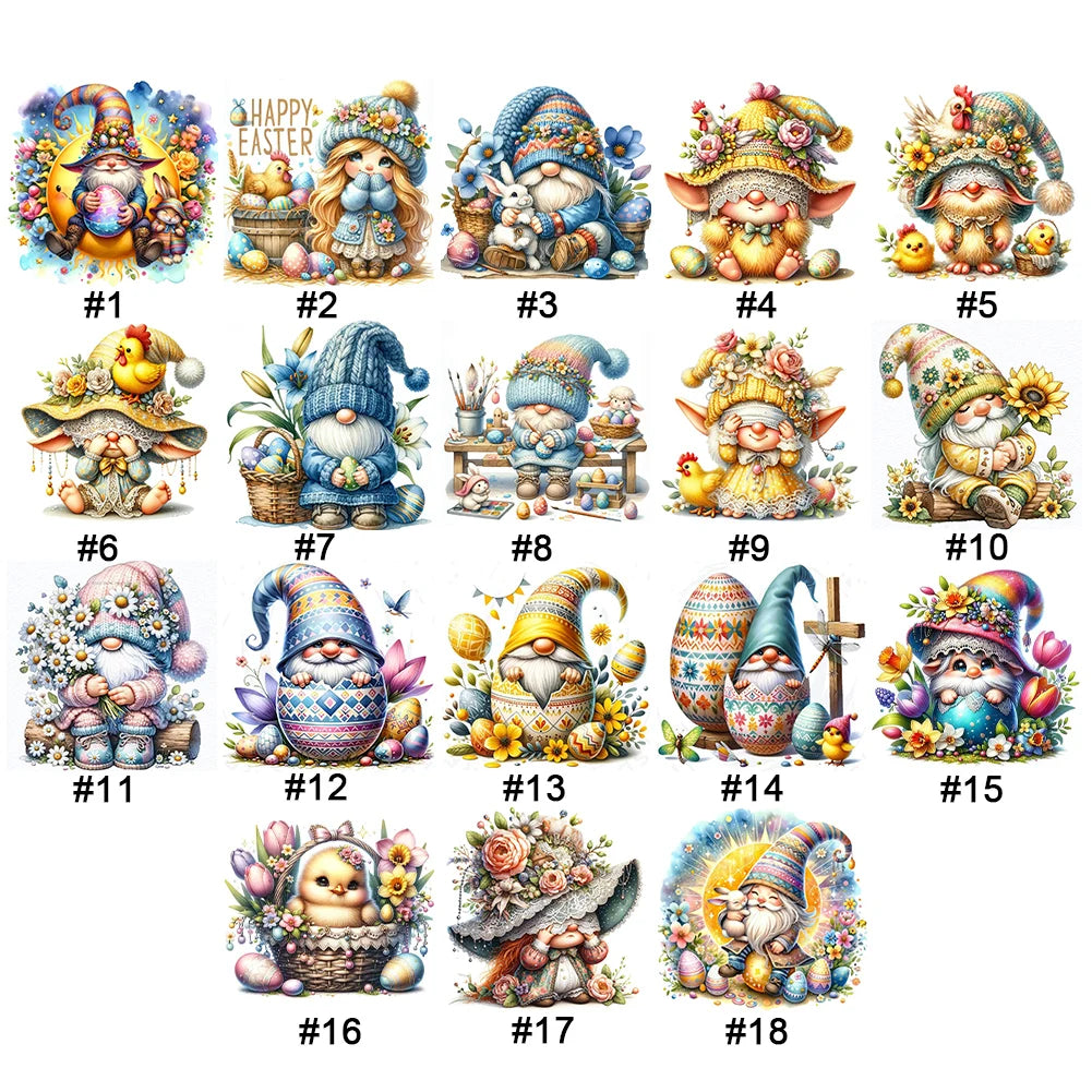 30*30CM 5D DIY Full Round Drill Diamond Painting Easter Gnome Egg Kit Home Decoration Art Craft Mosaic Painting