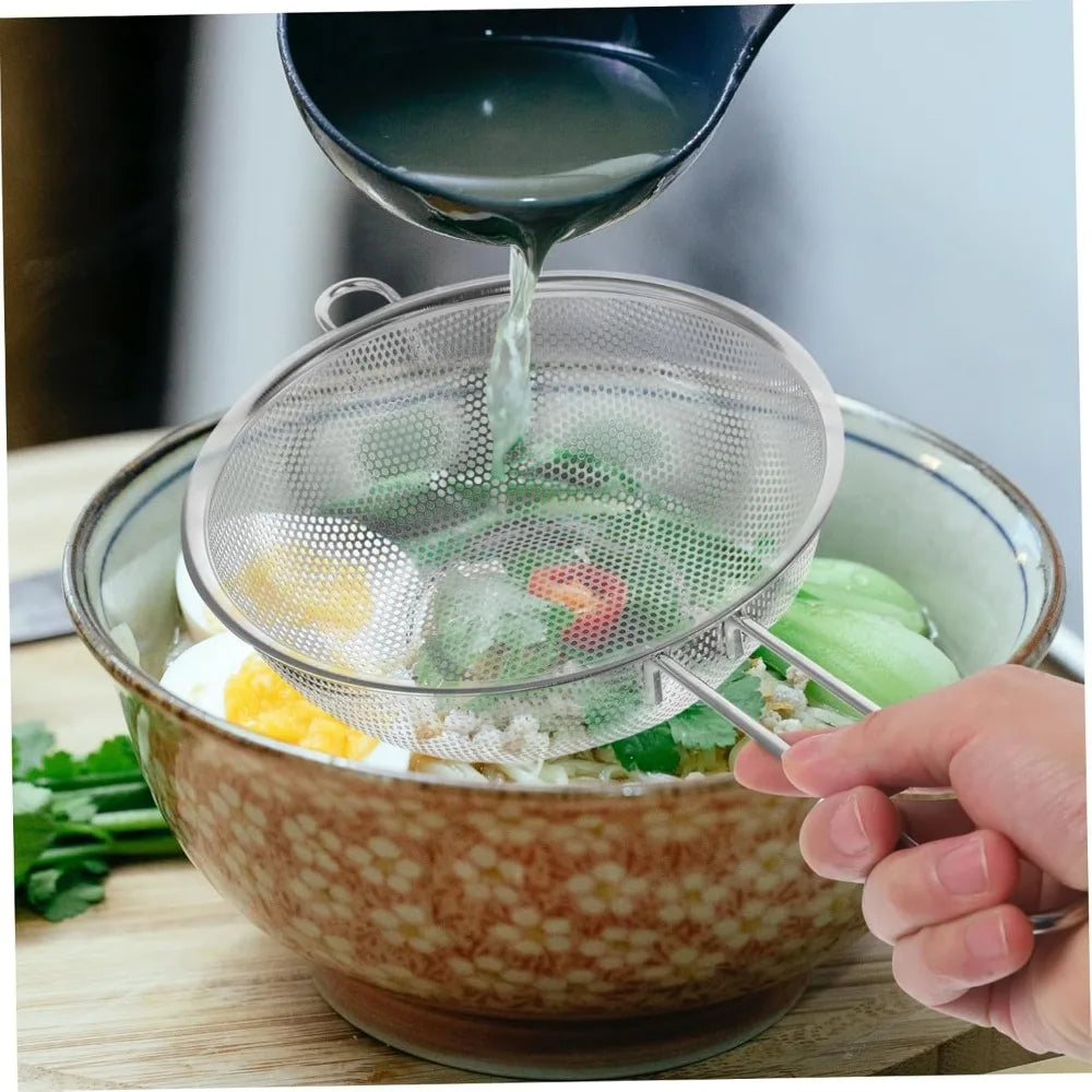Stainless Steel Colander Basket Handle for Fast Draining for Cooking Pasta Vegetables Fruits and Fried Foods