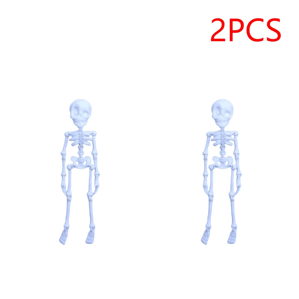 2/5PCS 3D Printed Skeleton Fridge Magnets with Movable Joints Cute Skull Fridge Magnets Home Kitchen Halloween Funny Decoration