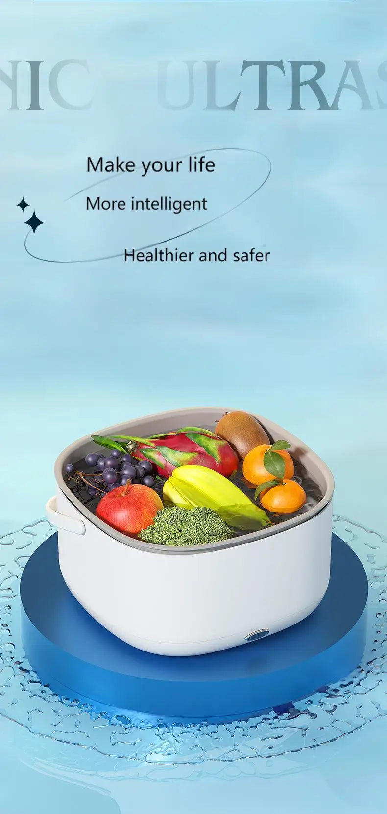 Electric Vegetable Washer – Double-Layer Fruit & Veggie Cleaning Basket, Multi-Functional Kitchen Tool for Home Use