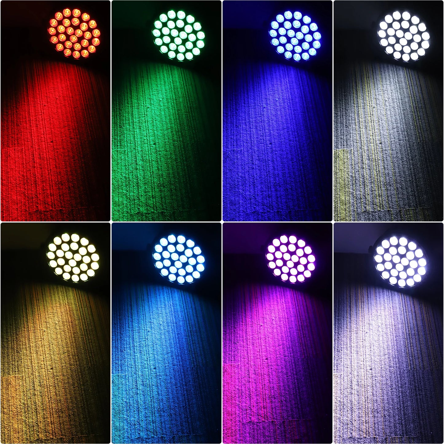 U'King 4PCS LED Flat Par Lighting 27x8W 4IN1 RGBW LED Par Light DMX512 Stage Light Effect for DJ Disco Bar Concert Christmas