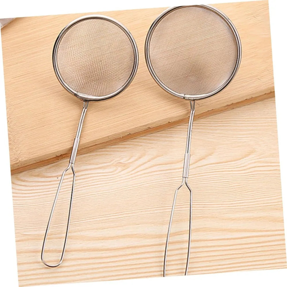 4pcs Stainless Steel Strainer Spoons Multipurpose Hot Pot Colanders for Oil Filtering and Draining Small Kitchen Scoop for Home