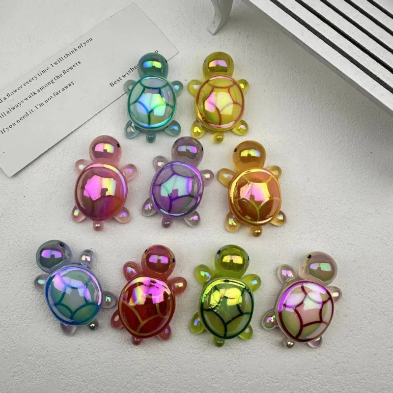 1/10Pcs Cartoon Cute Mini Luminous Turtle Resin Ornament Landscape Figurines Creative DIY Home Decoration Accessories Gifts